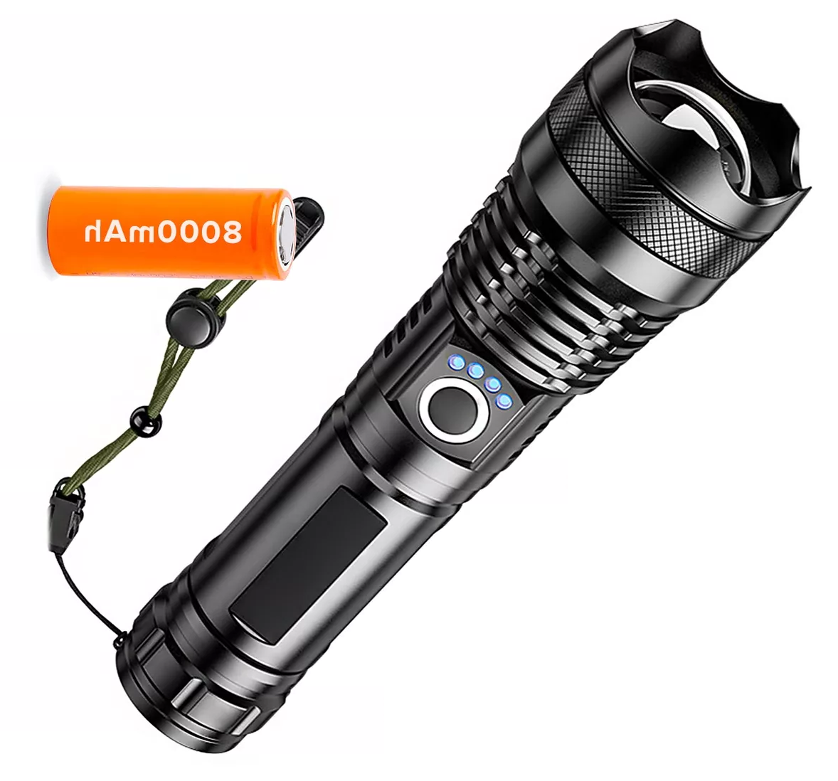 Foto 4 pulgar | Lámpara Táctica Led 4000lm Usb Recargable 8000mah T50 Negro