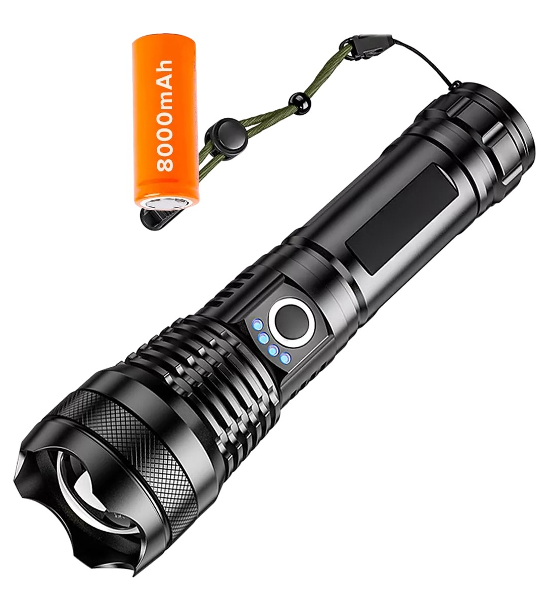 Foto 6 pulgar | Lámpara Táctica Led 4000lm Usb Recargable 8000mah T50 Negro