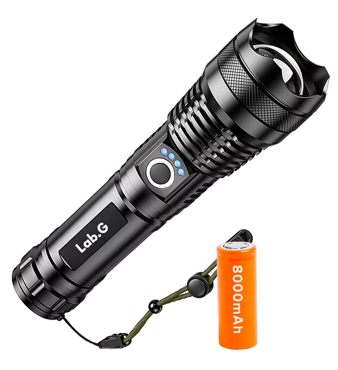 Foto 2 pulgar | Lámpara Táctica Lab.g Led 4000lm Usb Recargable 8000mah T50 Negro