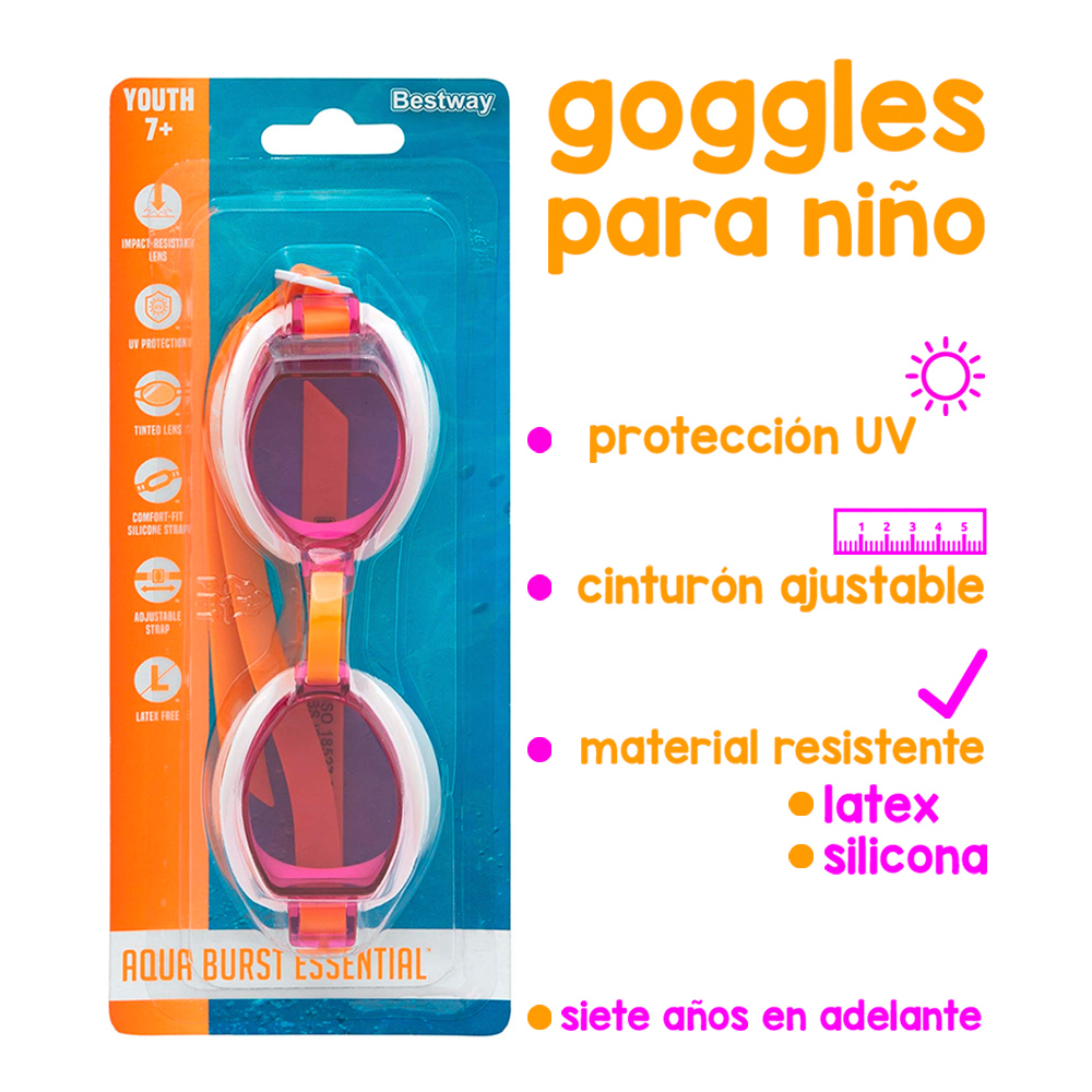 Foto 3 pulgar | Kit de 3 Goggles Infantiles para Natación Bestway Multicolor de 7 a 14 Años