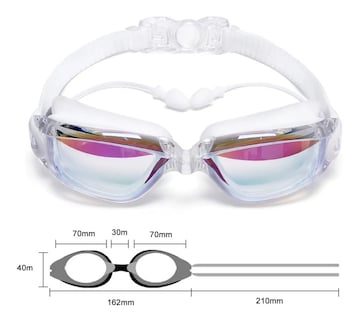 Foto 3 | Gafas De Natación Malubero 3 en 1 Protección UV y Recubrimiento Color Blanco