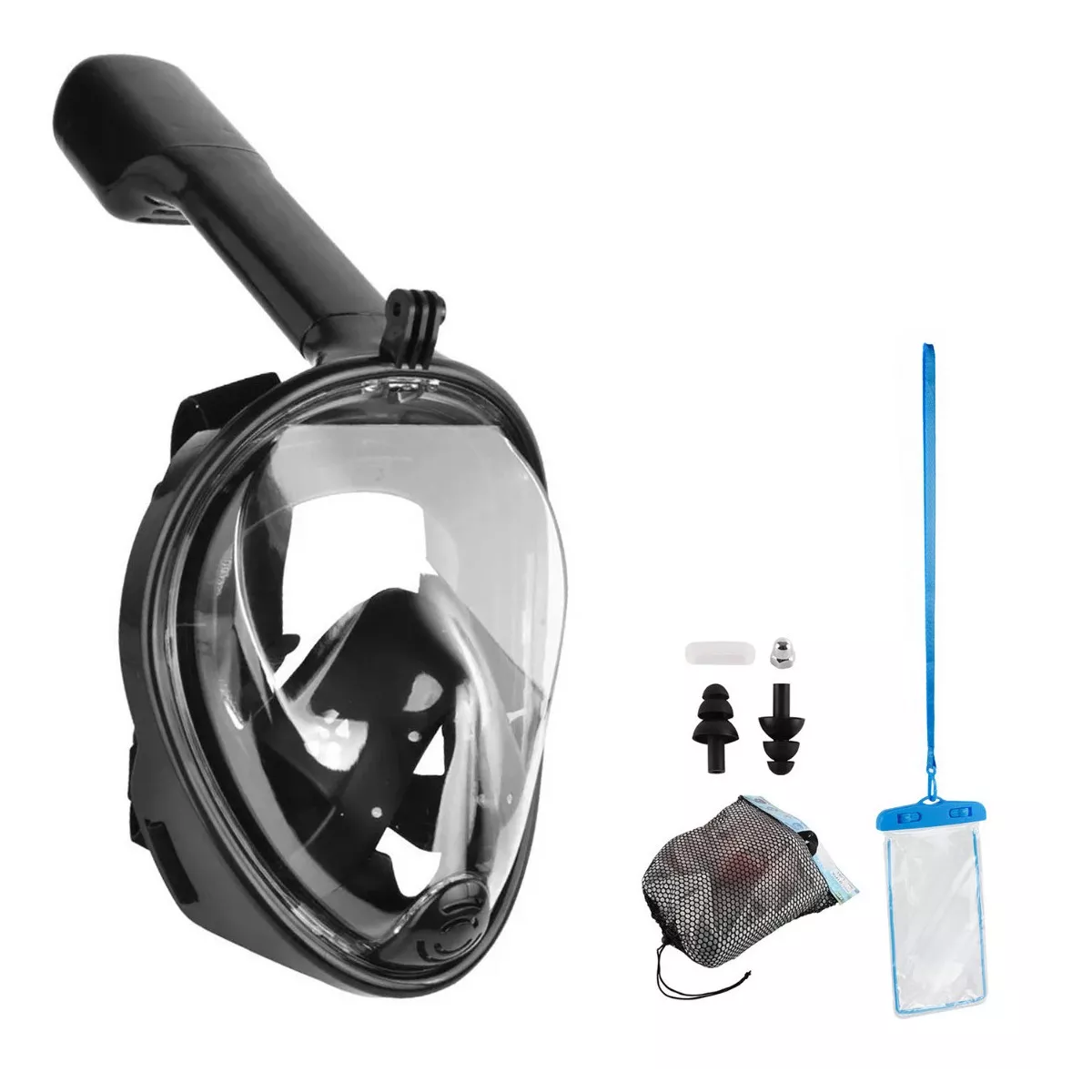 Foto 5 pulgar | Máscara de Snorkel Eo Safe Imports Esi-4755 Negro 180° con Adaptador S/M