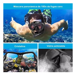 Foto 2 | Gafas Anti Niebla BELUG color Negro Máscara de Buceo