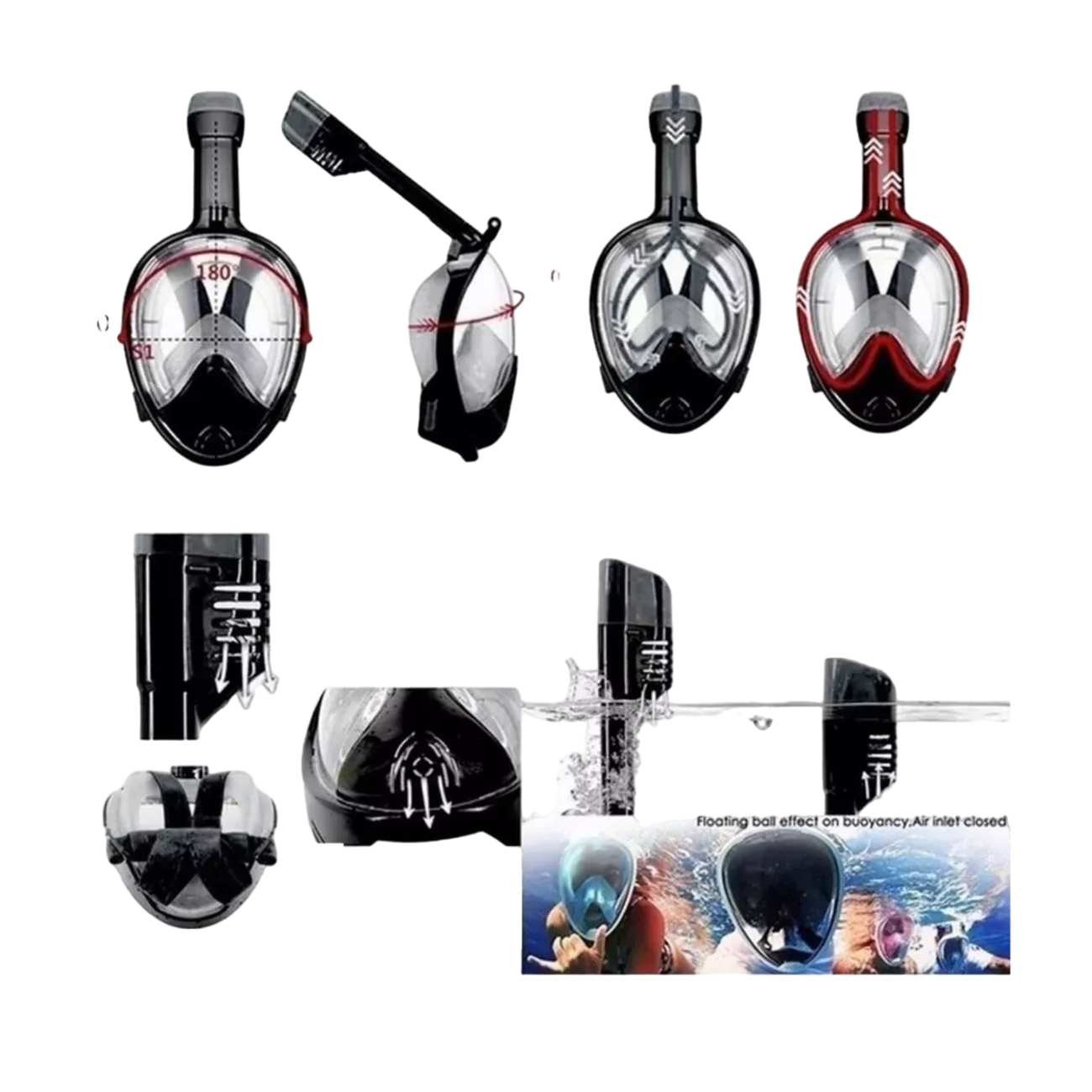 Foto 4 pulgar | Máscara Snorkel Belug color Negro