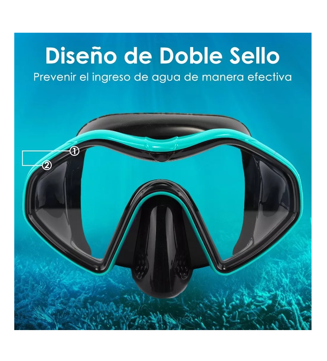 Foto 4 pulgar | Visores de Snorkel Mascara Anti Niebla Eo Safe Imports Esi-7397 Multicolor