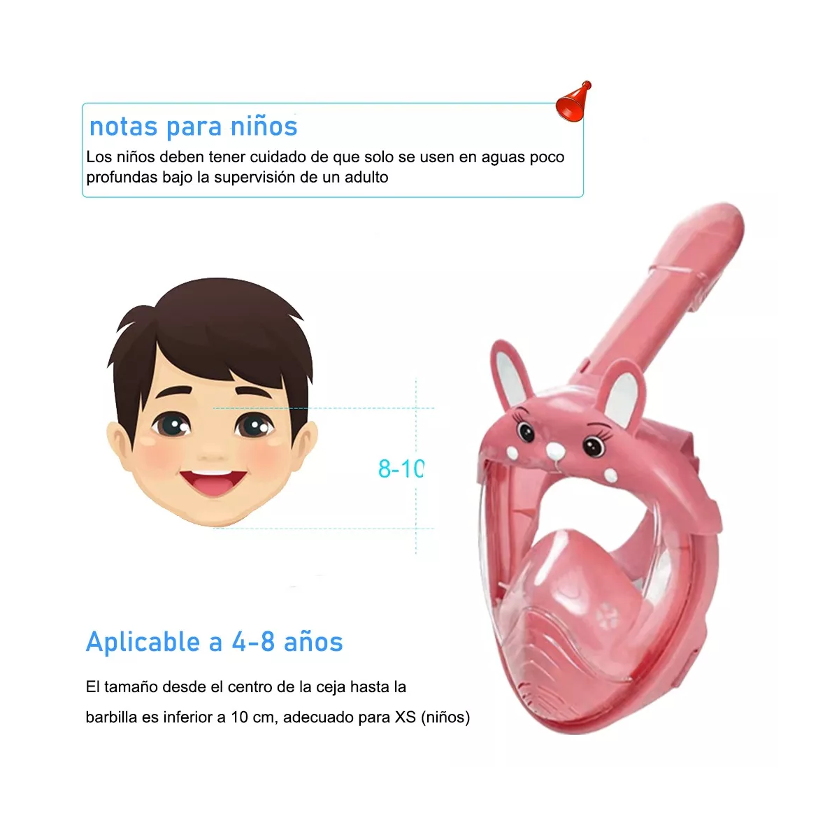 Foto 3 pulgar | Máscara Snorkel Vista Panorámica Eo Safe Imports Esi-8481 color Rosa Infantil