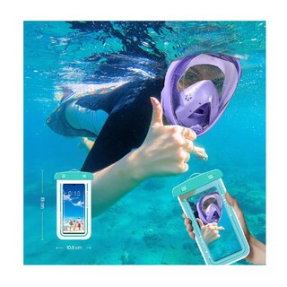 Foto 5 | Máscara De Snorkel Con Bolsa Impermeable Morado Talla L/xl