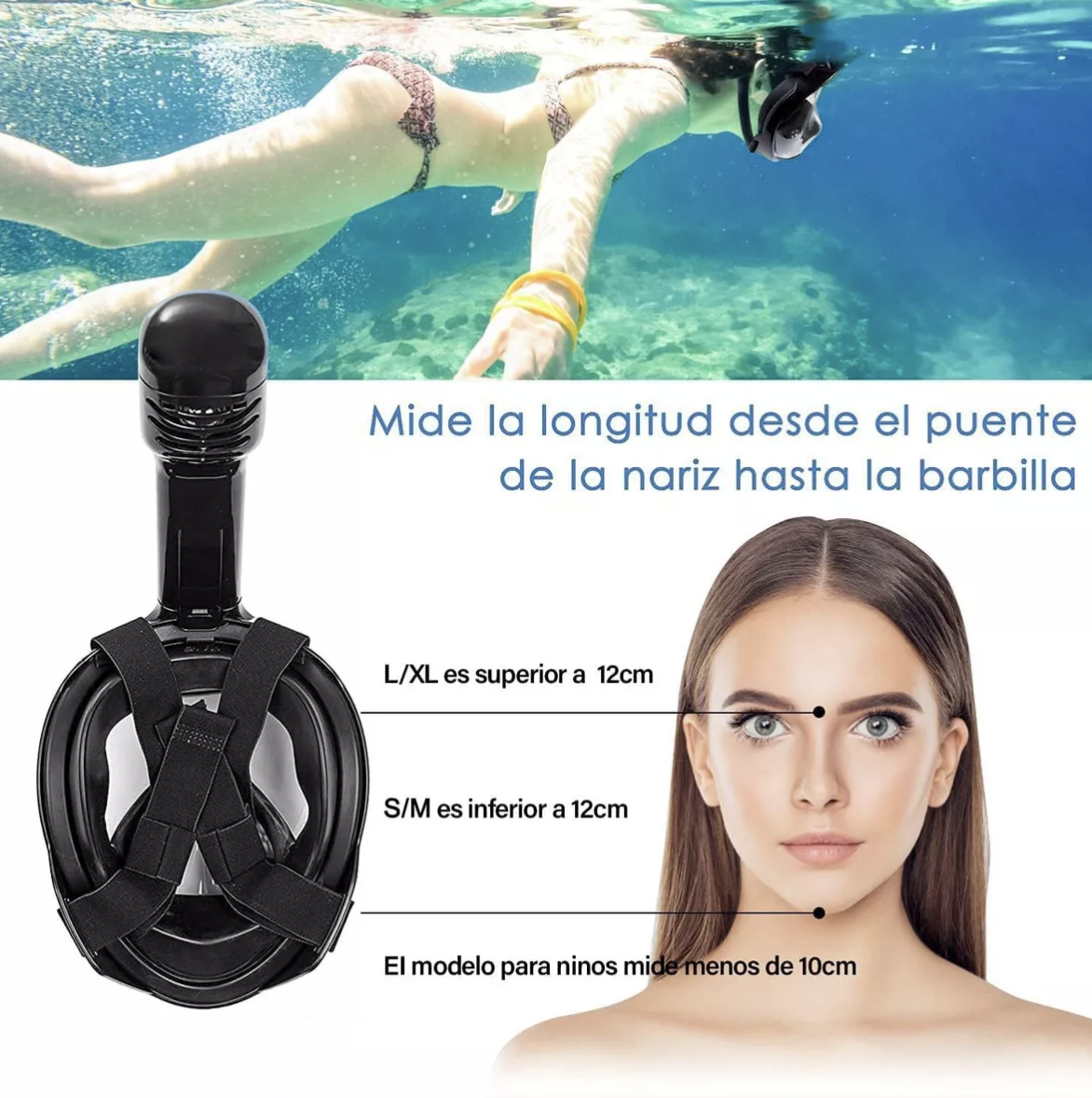 Foto 4 pulgar | Máscara de Snorkel con Bolsa Impermeable