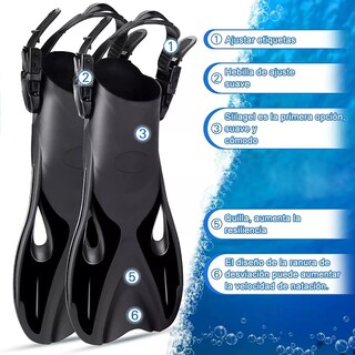 Foto 2 | Gafas De Buceo Templado De Hd Snorkel Aletas Equipo De Buceo Eo Safe Imports Esi-16259 Negro
