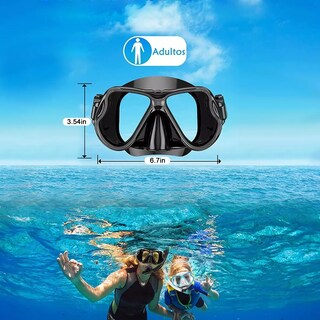Foto 3 | Gafas De Buceo Templado De Hd Snorkel Aletas Equipo De Buceo Eo Safe Imports Esi-16259 Negro
