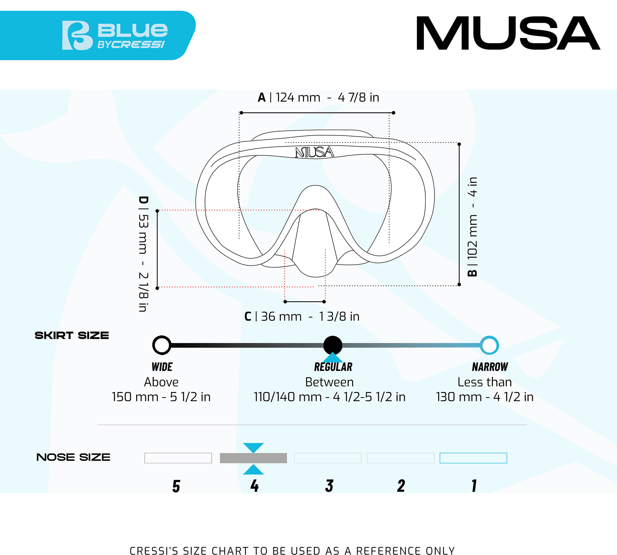 Foto 8 pulgar | Máscara Cressi Musa Para Snorkeling Buceo