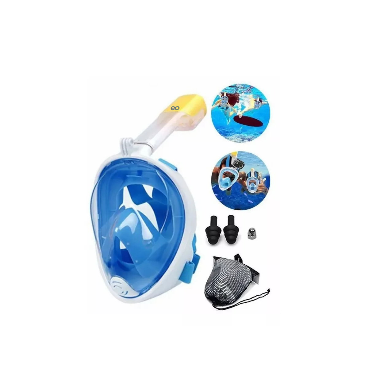 Foto 3 pulgar | Mascara Snorkel 180º Rango De Visión Lentes Antiniebla S/m Eo Safe Imports Esi-8478 Azul