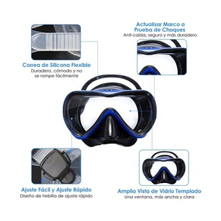 Foto 2 | Mascara De Snorkel Visores Buceo 180º Eo Safe Imports Esi-11187-1 Azul