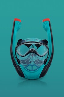 Foto 4 | Mascara+visor C/snorkel De Dos Tubos Med/s/m 1mod Col Azul Con Negro Garantia 15 Dias Por Defecto De Fabrica