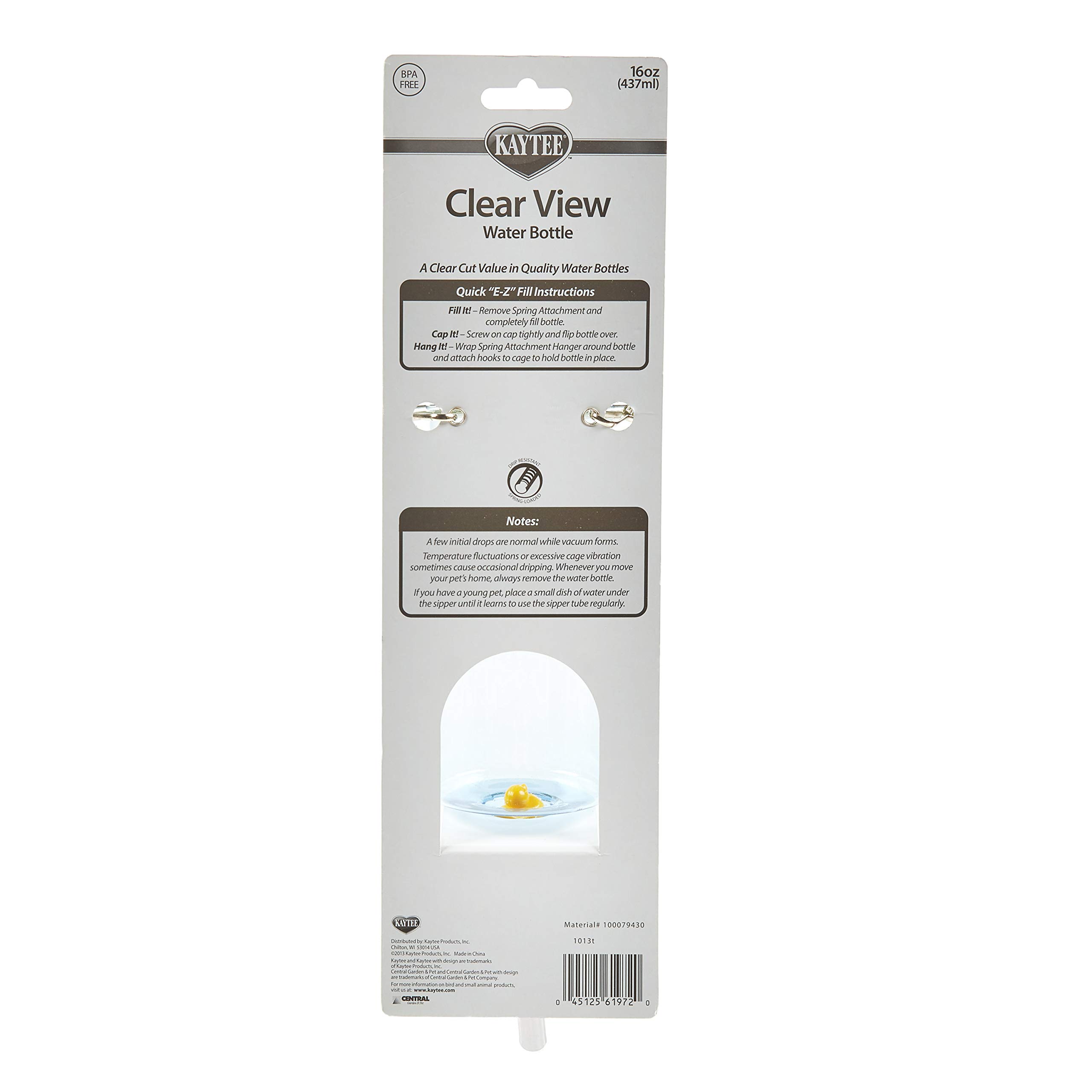 Foto 3 pulgar | Botella De Agua Kaytee Clear Single Para Animales Pequeños, 480 Ml - Venta Internacional.