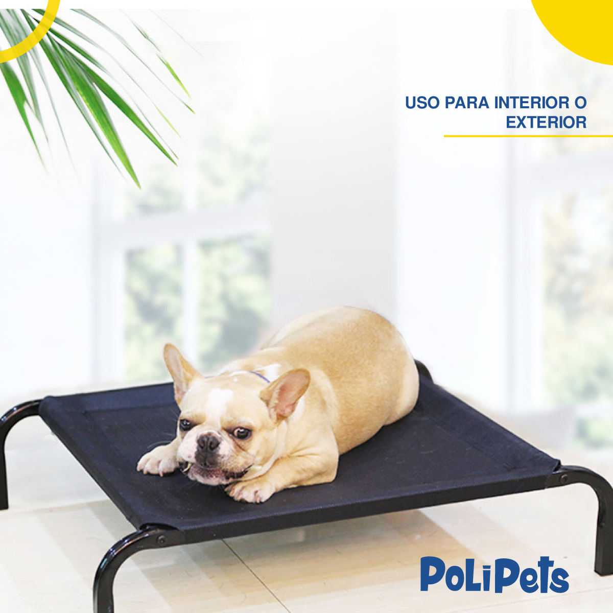 Foto 4 pulgar | Cama Elevada para Perro Poli Pets Negra para Mascota Mediana