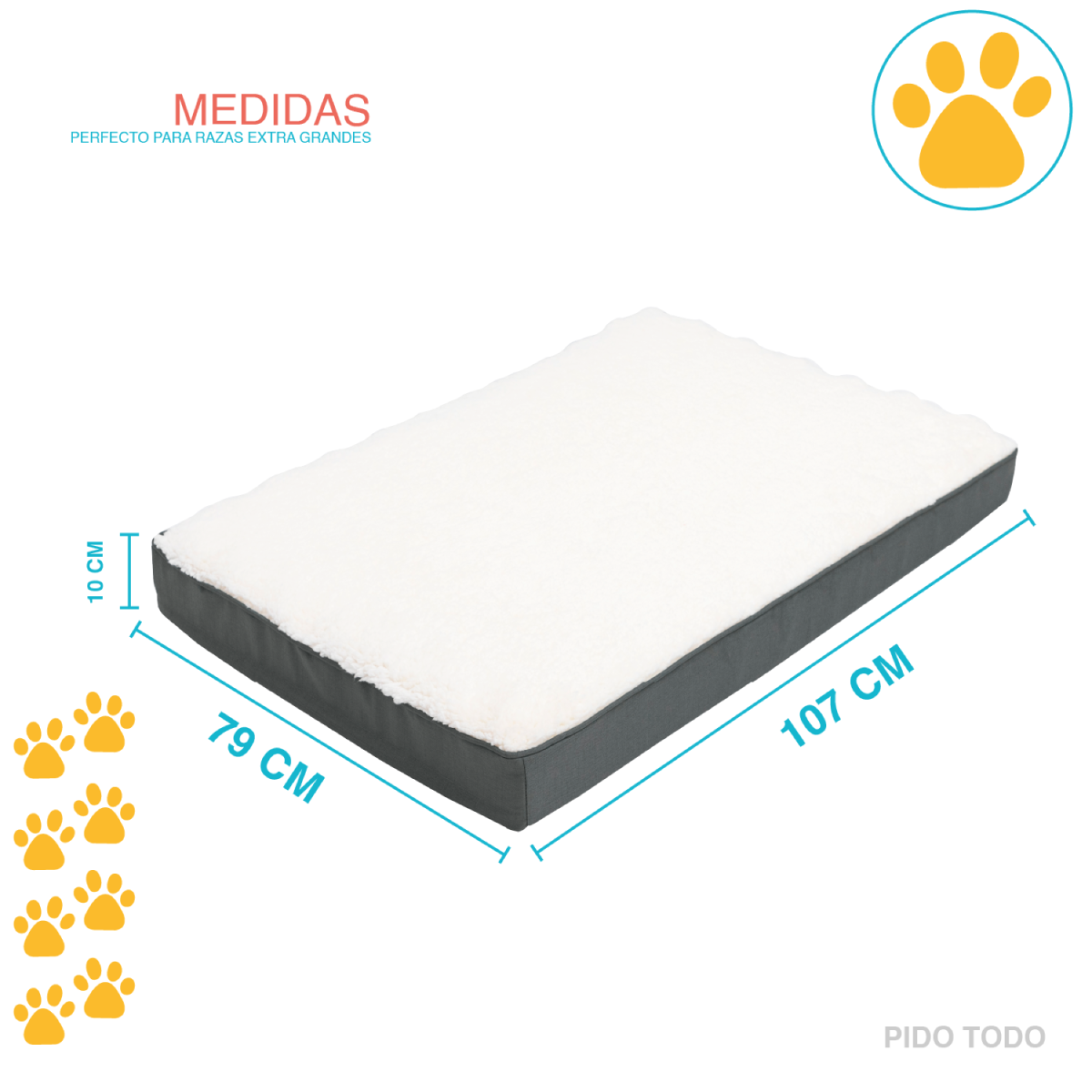 Foto 5 pulgar | Cama Ortopédica de Espuma Poli Pets para Mascota Extra Grande