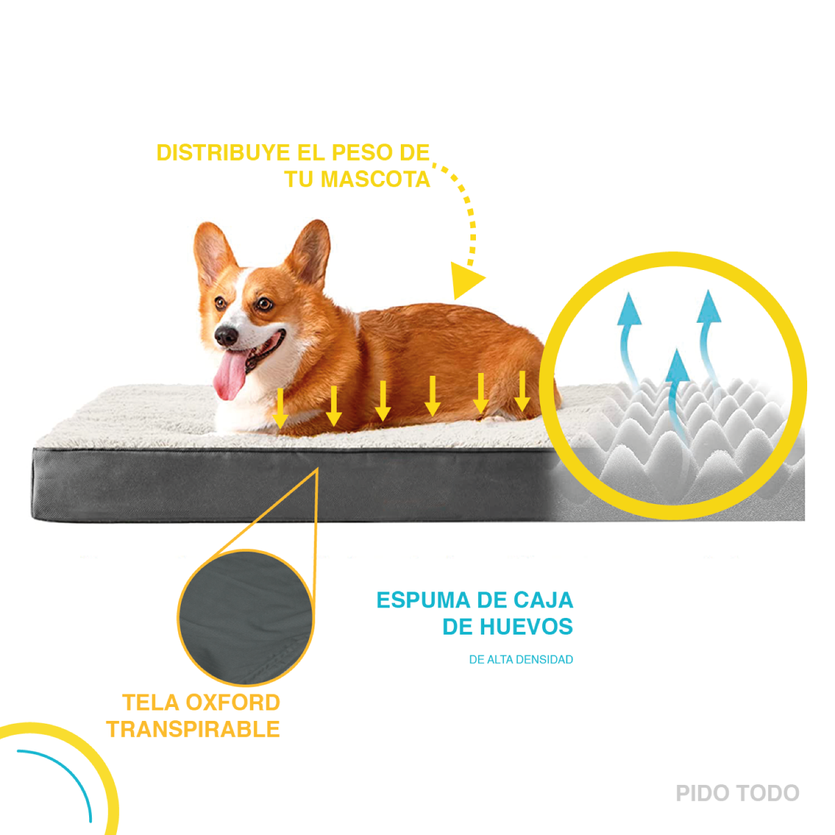 Foto 6 pulgar | Cama Ortopédica de Espuma Poli Pets para Mascota Extra Grande