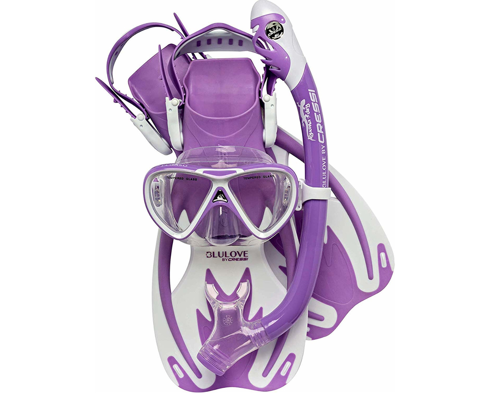 Foto 2 pulgar | Set Cressi Rocks Dry Talla L/XL Máscara con Aletas y Tubo color Lila/Blanco