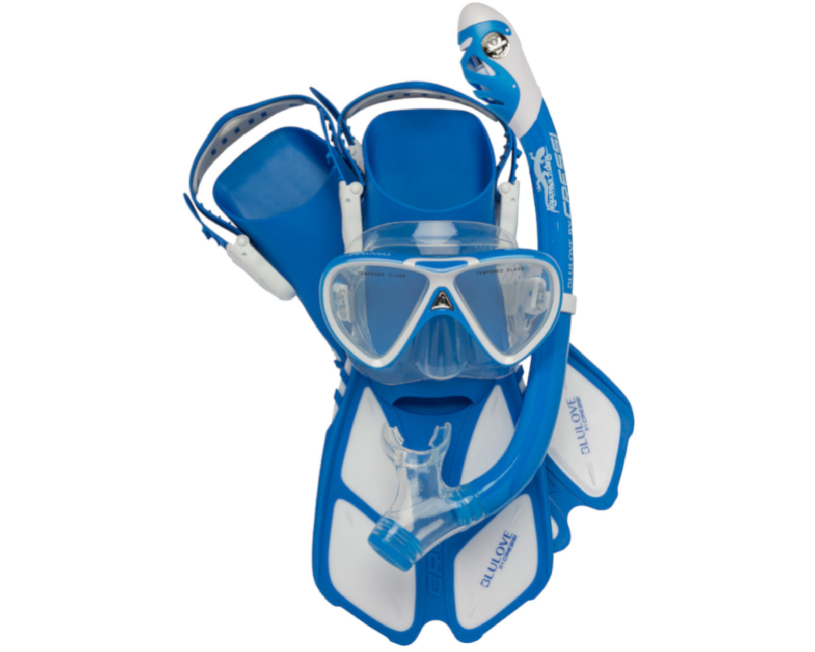 Foto 2 pulgar | Set Cressi Mini Bonete Dry Talla S/M Máscara con Aletas y Tubo color Azul/Blanco