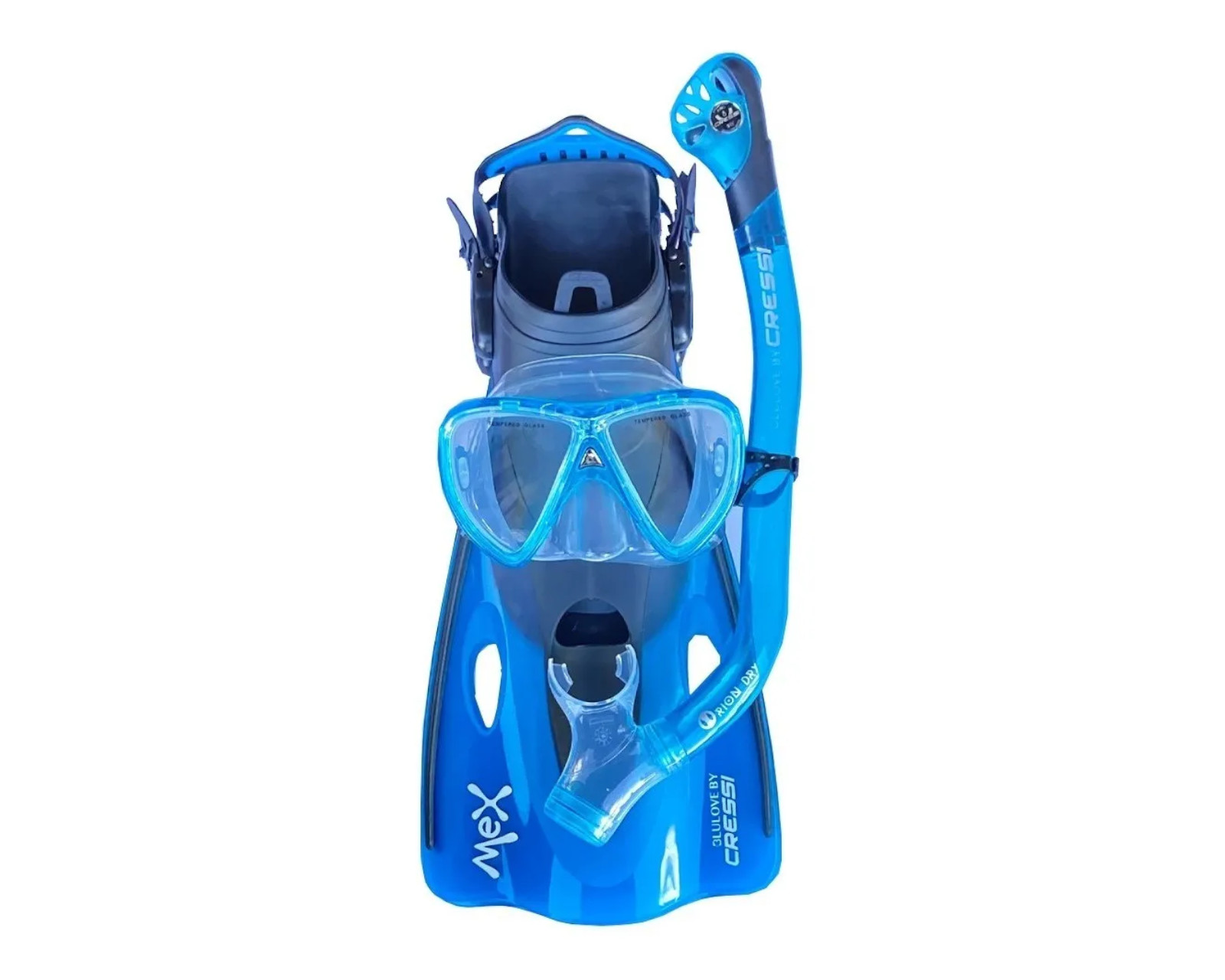 Foto 2 pulgar | Set Cressi Mex Icarus Orion Dry Ajustable L/ Xl 27/30 Mx color Azul para Snorkeling y Natación