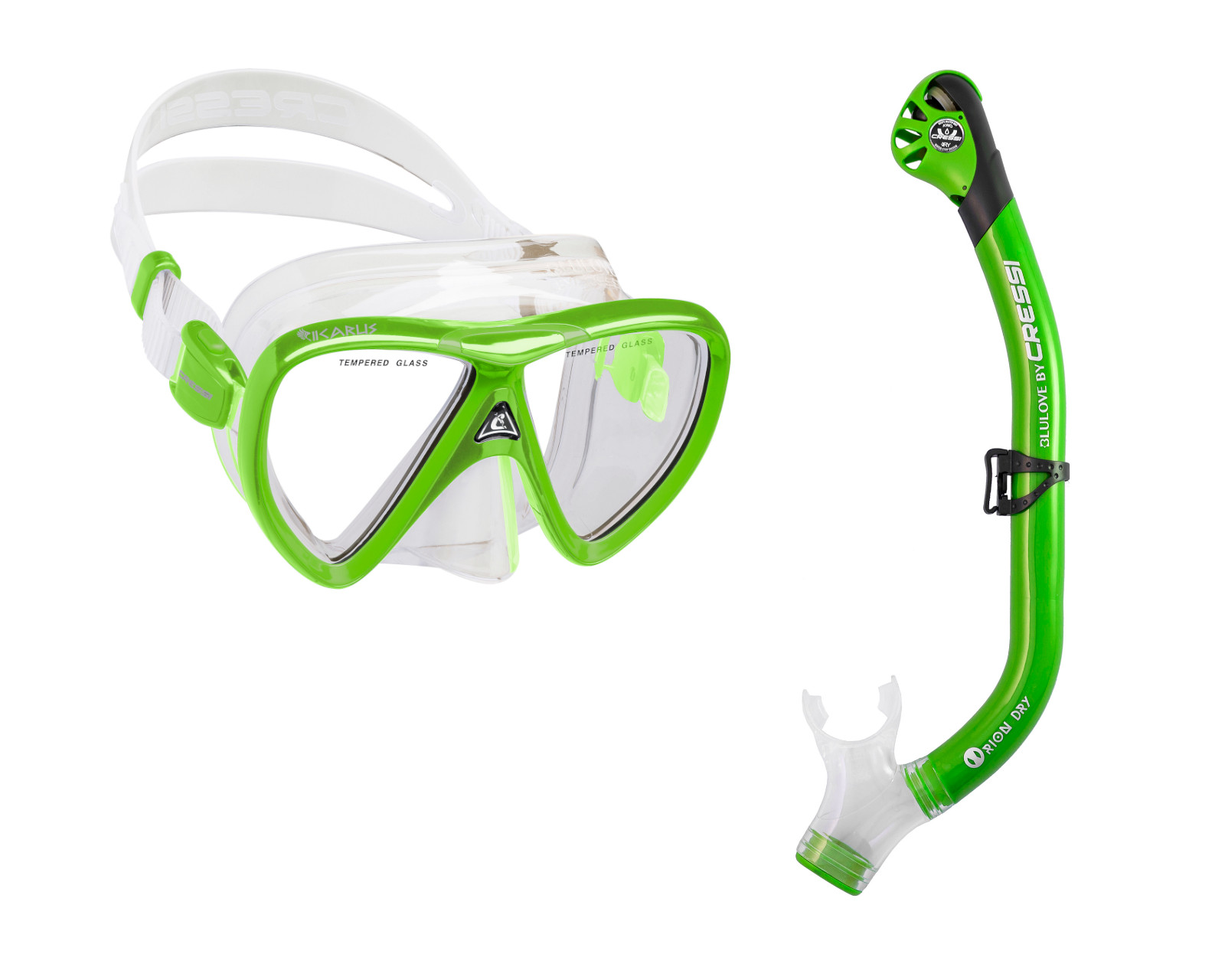 Foto 3 pulgar | Set para Snorkeling Cressi Tonga Pro Dry color Verde Talla S/M para Adulto 4 Piezas