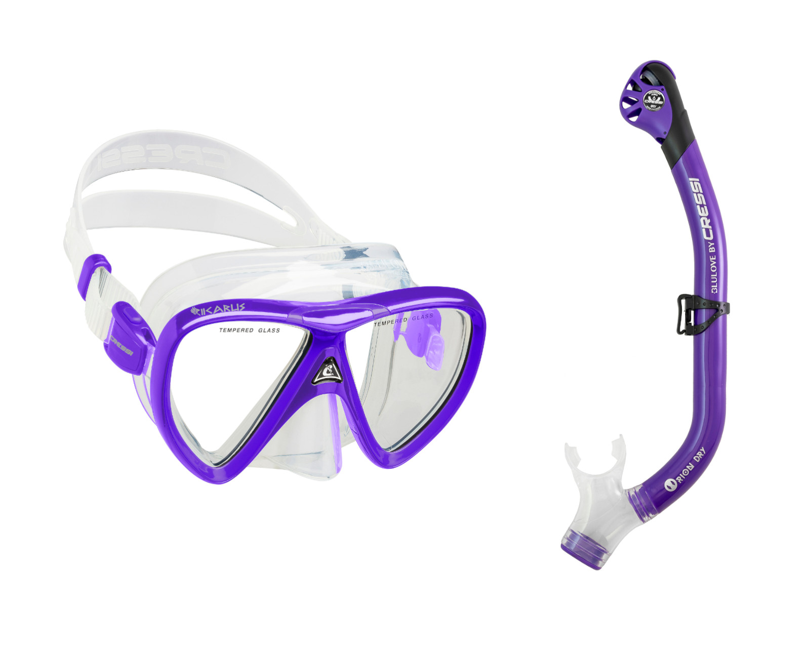 Foto 3 pulgar | Set para Snorkeling Cressi Tonga Pro Dry color Púrpura Talla S/M para Adulto 4 Piezas