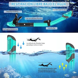Foto 3 | Juego De Snorkel Con Máscara,buceo,aletas,bolsas Talla L Eo Safe Imports Esi-8467 Verde
