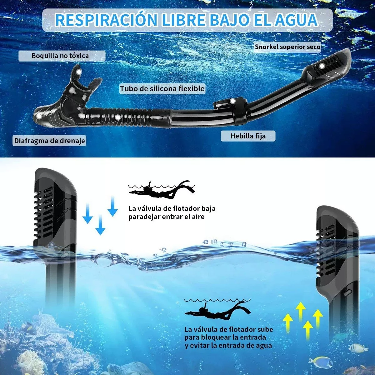 Foto 4 pulgar | Juego De Snorkel Con Máscara,buceo, Aletas, Bolsas Talla S  Eo Safe Imports Esi-8464 Negro