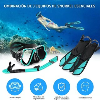 Foto 2 | Juego De Snorkel Con Máscara,buceo,aletas,bolsas Talla S Eo Safe Imports Esi-8466 Verde