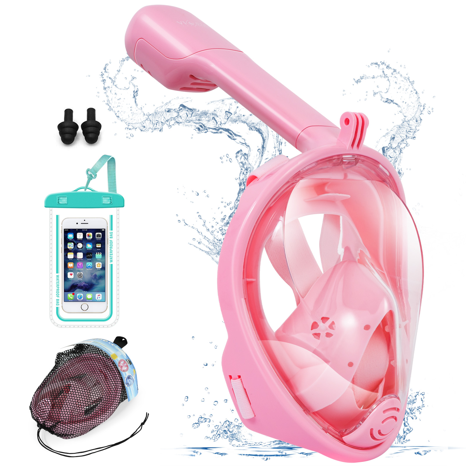 Foto 2 pulgar | Máscara de Snorkel Generac Rosa con Accesorios