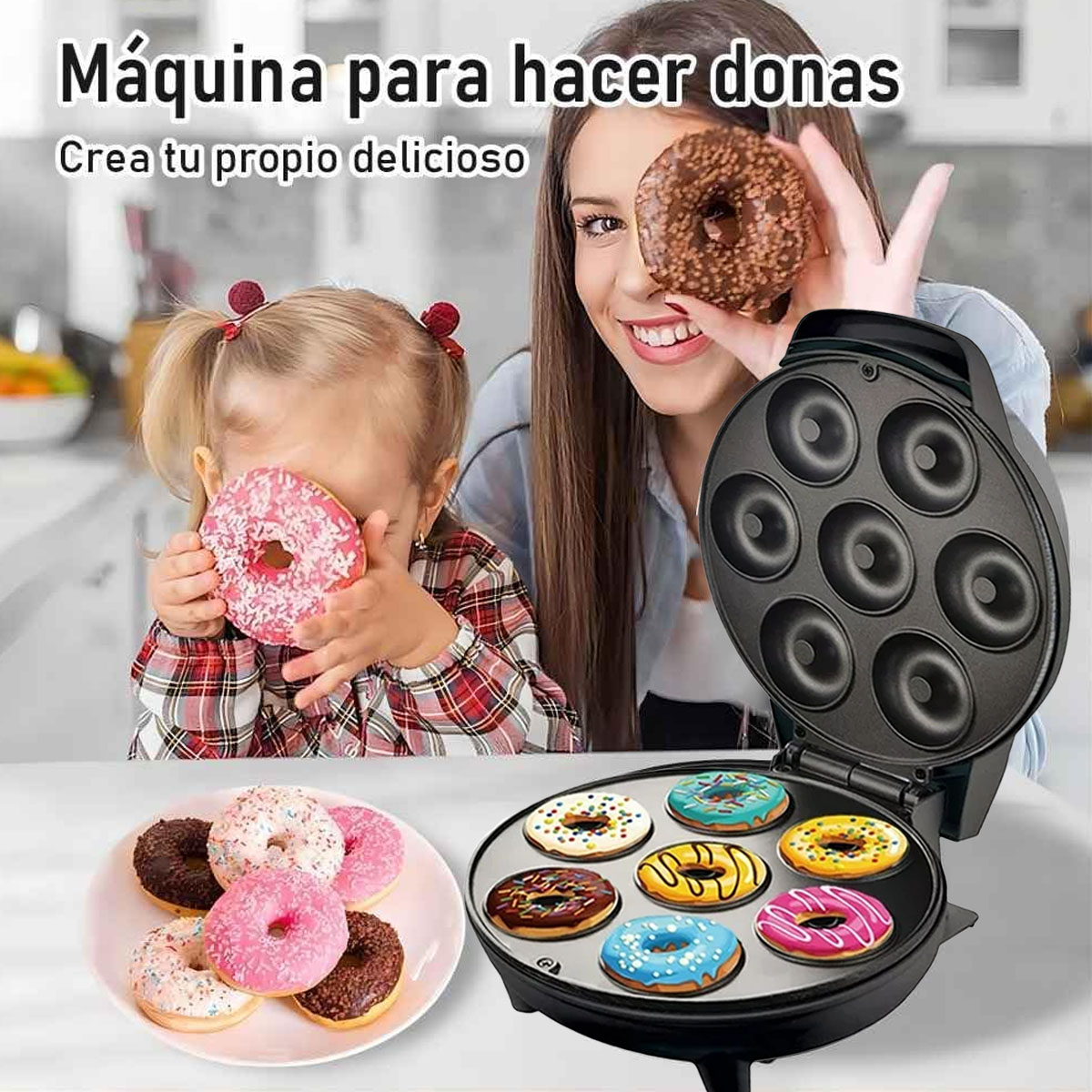 Foto 3 pulgar | Máquina Para Hacer Mini Donas Kimhi Desayuno Casa Antiadherente 7 Porciones color Negro