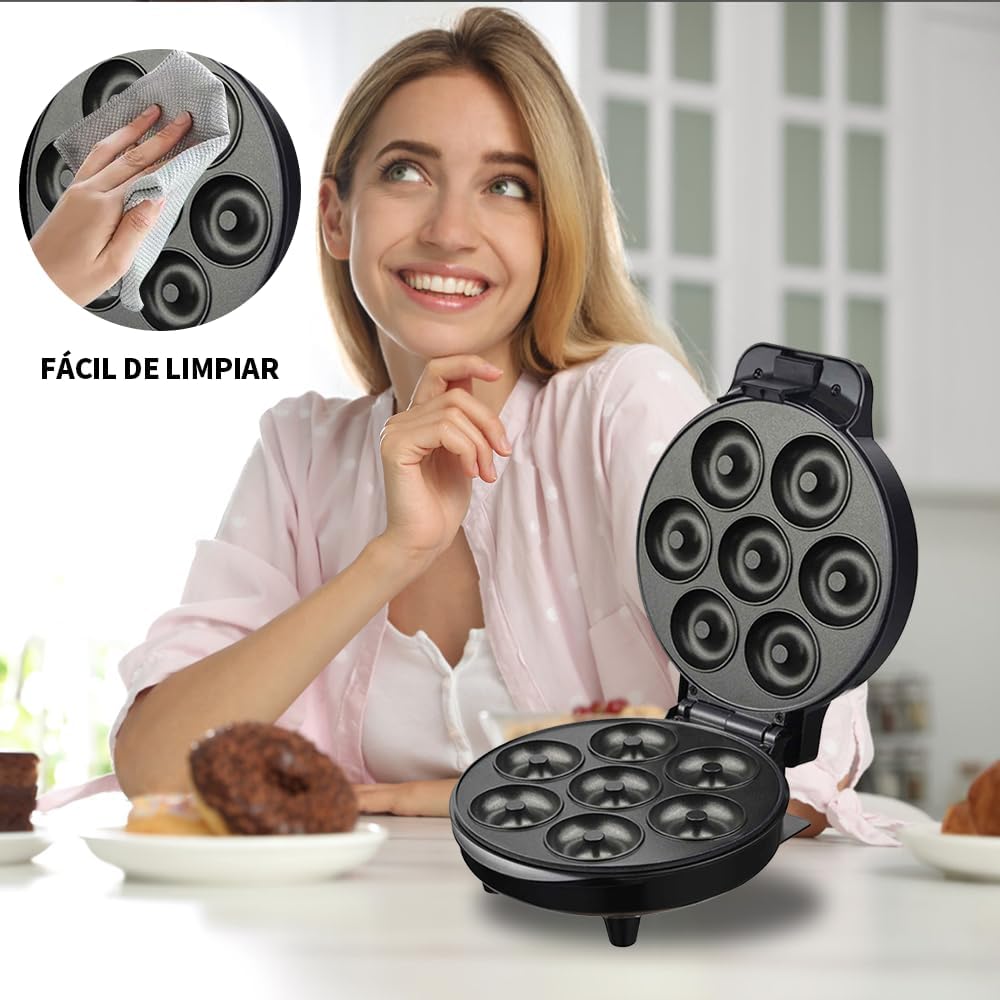 Foto 5 pulgar | Máquina Para Hacer Mini Donas Kimhi Desayuno Casa Antiadherente 7 Porciones color Negro