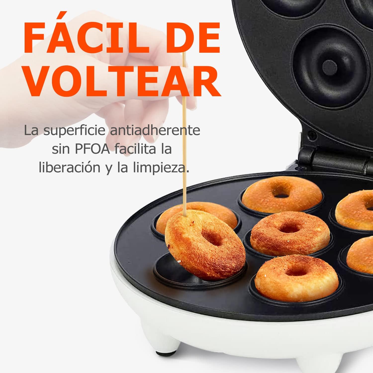 Foto 6 pulgar | Máquina Para Hacer Mini Donas Kimhi Desayuno Casa Antiadherente 7 Porciones color Blanco