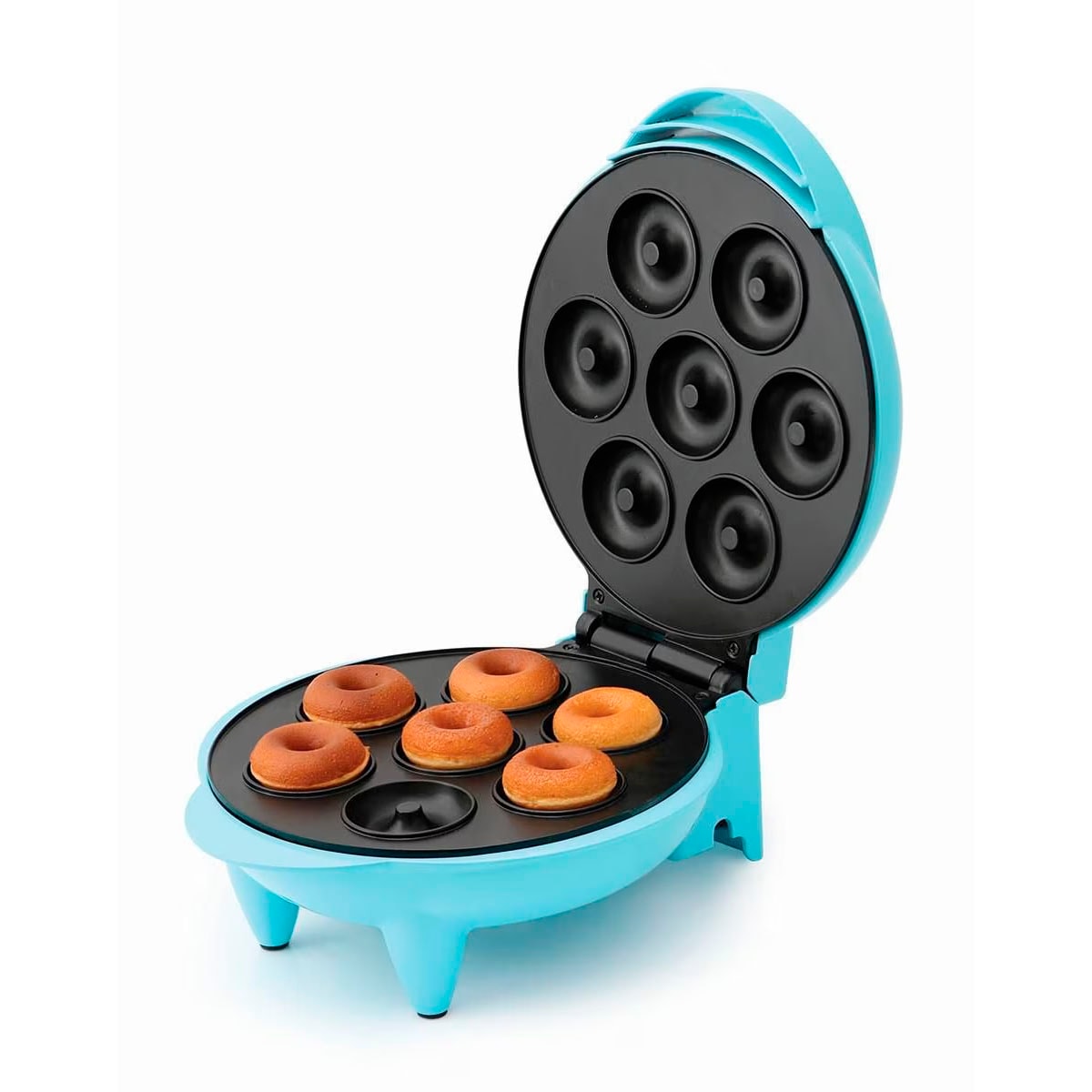 Máquina Para Hacer Mini Donas Kimhi Desayuno Casa Antiadherente 7 Porciones Color Azul $604