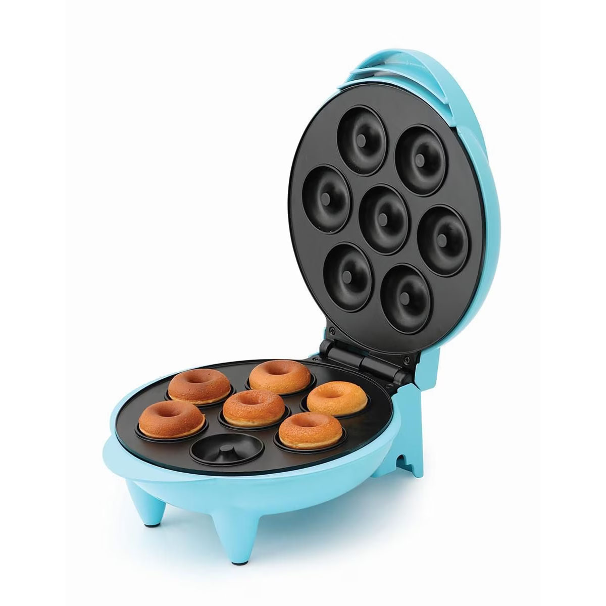 Máquina Para Hacer Mini Donas Kimhi Desayuno Casa Antiadherente 7 Porciones Color Azul