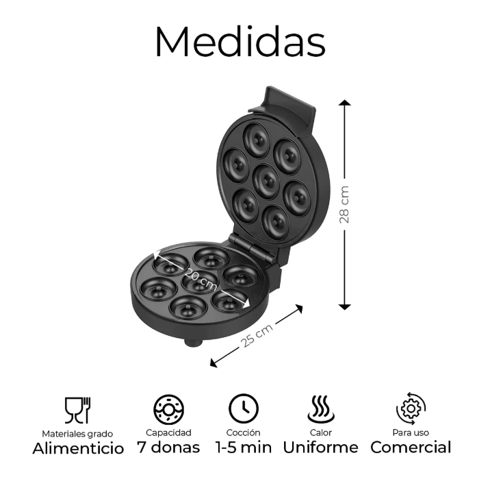 Foto 5 pulgar | Máquina Eléctrica Para Hacer Mini Donas Antiadherente Color Negro