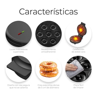 Foto 4 | Maquina Para Hacer Donas De Acero Inoxidable Con Placas Antiadherentes Coccion Perfecta 7 Mini Donas A La Vez