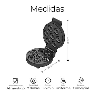 Foto 5 | Maquina Para Hacer Donas De Acero Inoxidable Con Placas Antiadherentes Coccion Perfecta 7 Mini Donas A La Vez