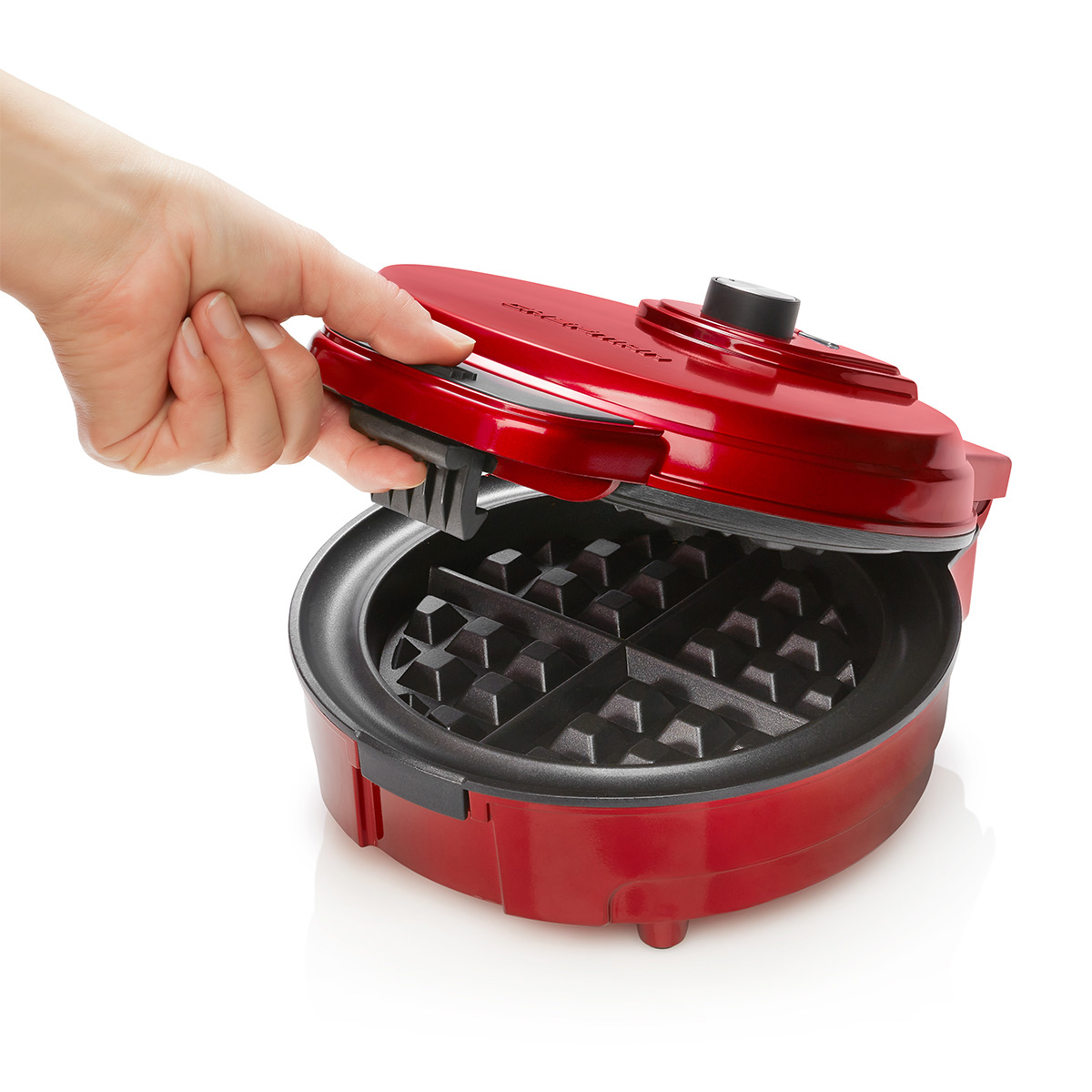 Foto 3 pulgar | Wafflera Chefman color Rojo Belga Antidesbordamiento con Selector de Sombras y Foso Antisuciedad con Placas Antiadhere