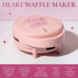 Foto 2 | Máquina para Hacer Gofres Paris Hilton Heart 5 Minigofres color Rosa Eléctrica - Venta Internacional