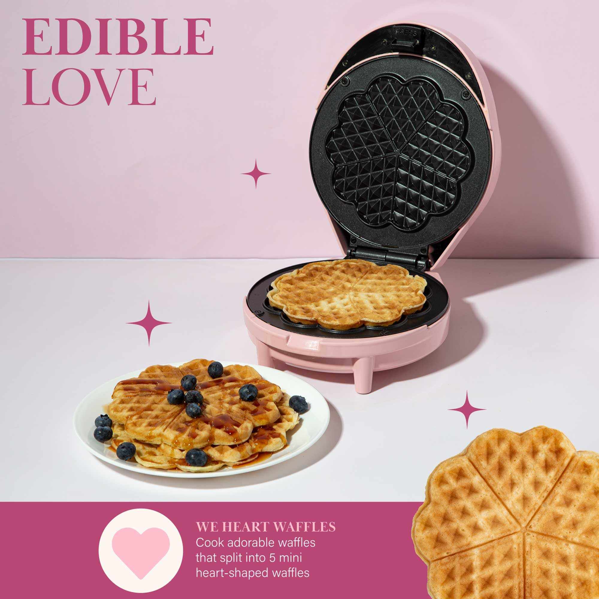 Foto 4 pulgar | Máquina para Hacer Gofres Paris Hilton Heart 5 Minigofres color Rosa Eléctrica - Venta Internacional