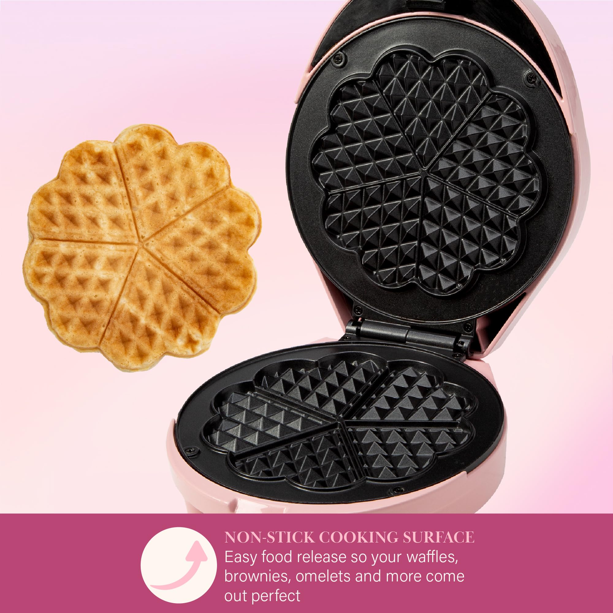 Foto 4 | Máquina para Hacer Gofres Paris Hilton Heart 5 Minigofres color Rosa Eléctrica - Venta Internacional