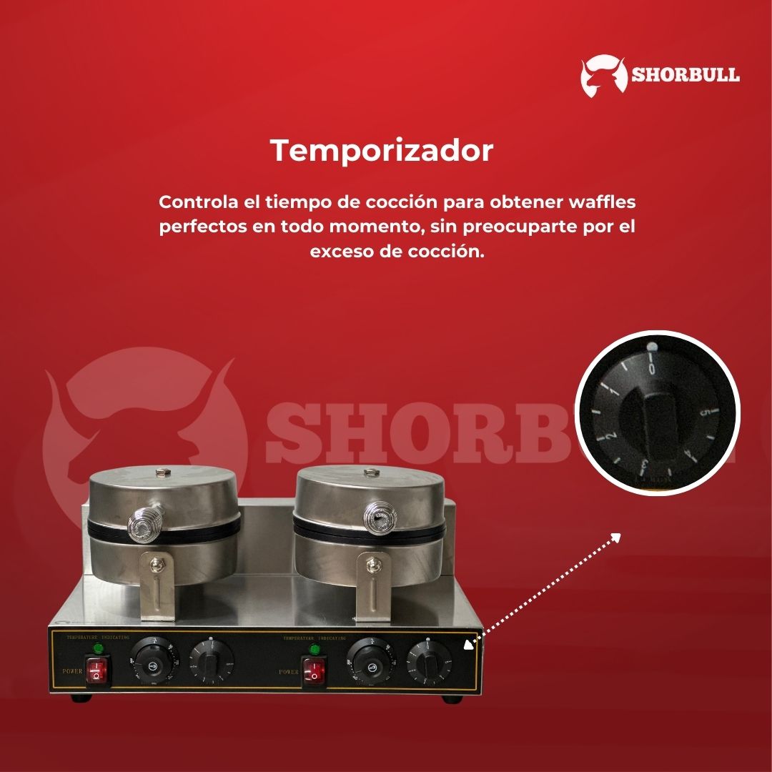 Foto 5 pulgar | Wafflera Doble Industrial Eléctrica Shorbull