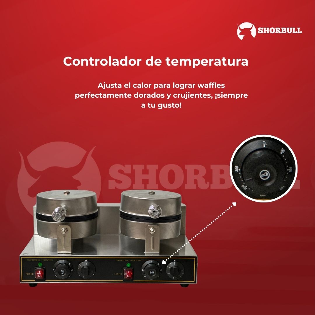 Foto 5 | Wafflera Doble Industrial Eléctrica Shorbull