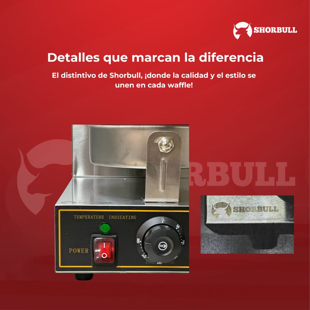 Foto 8 | Wafflera Doble Industrial Eléctrica Shorbull