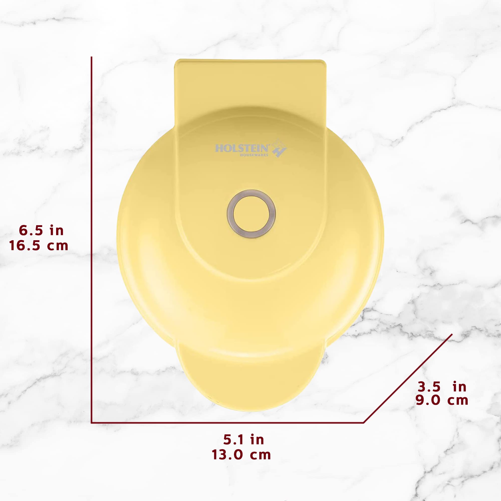 Foto 5 pulgar | Máquina Para Hacer Gofres Holstein Housewares Personal Antiadherente Amarillo - Venta Internacional