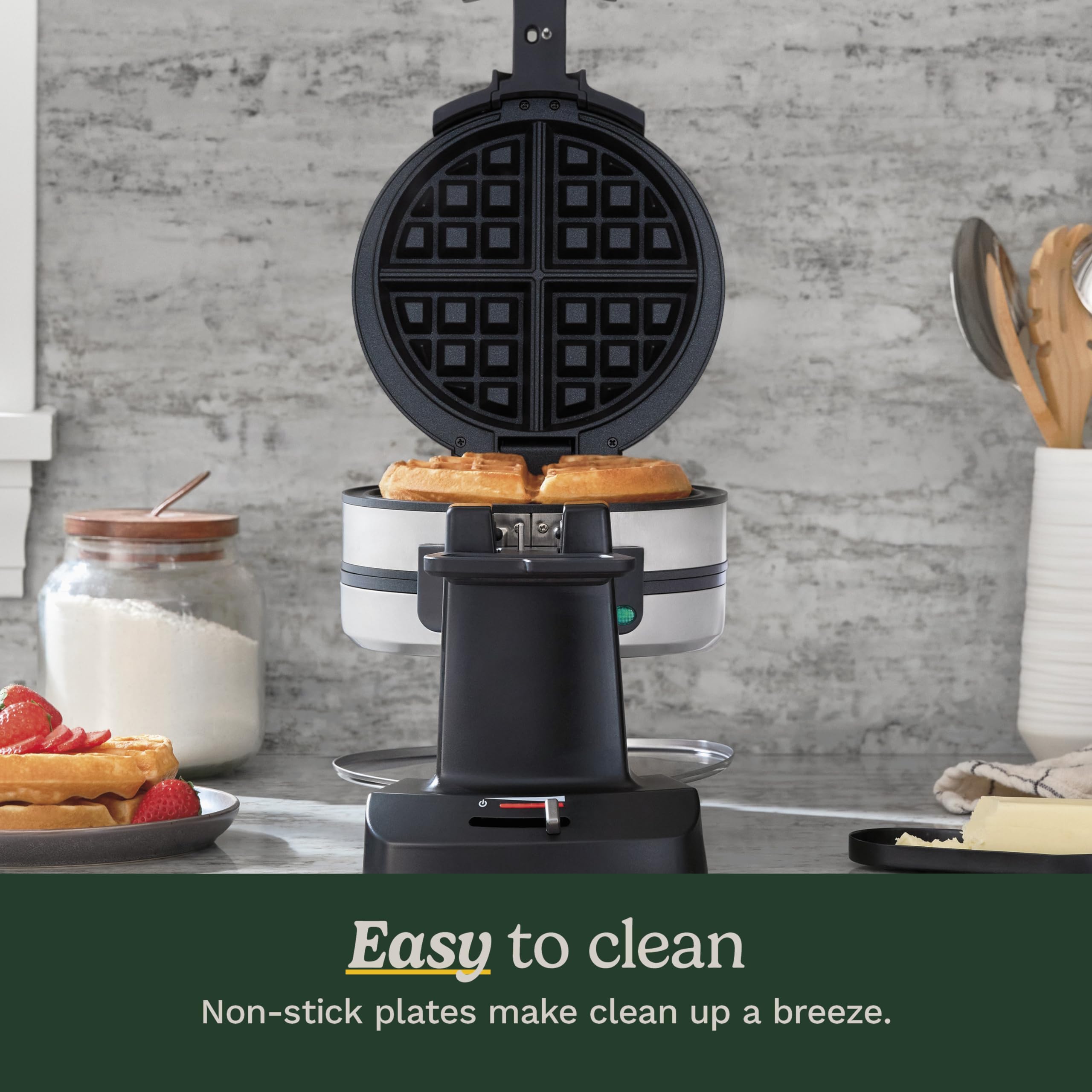 Foto 5 pulgar | Máquina Para Hacer Gofres Cuisinart Waf-f40 Con Doble Tapa, 1400 W, Color Negro Y Inoxidable - Venta Internacional.