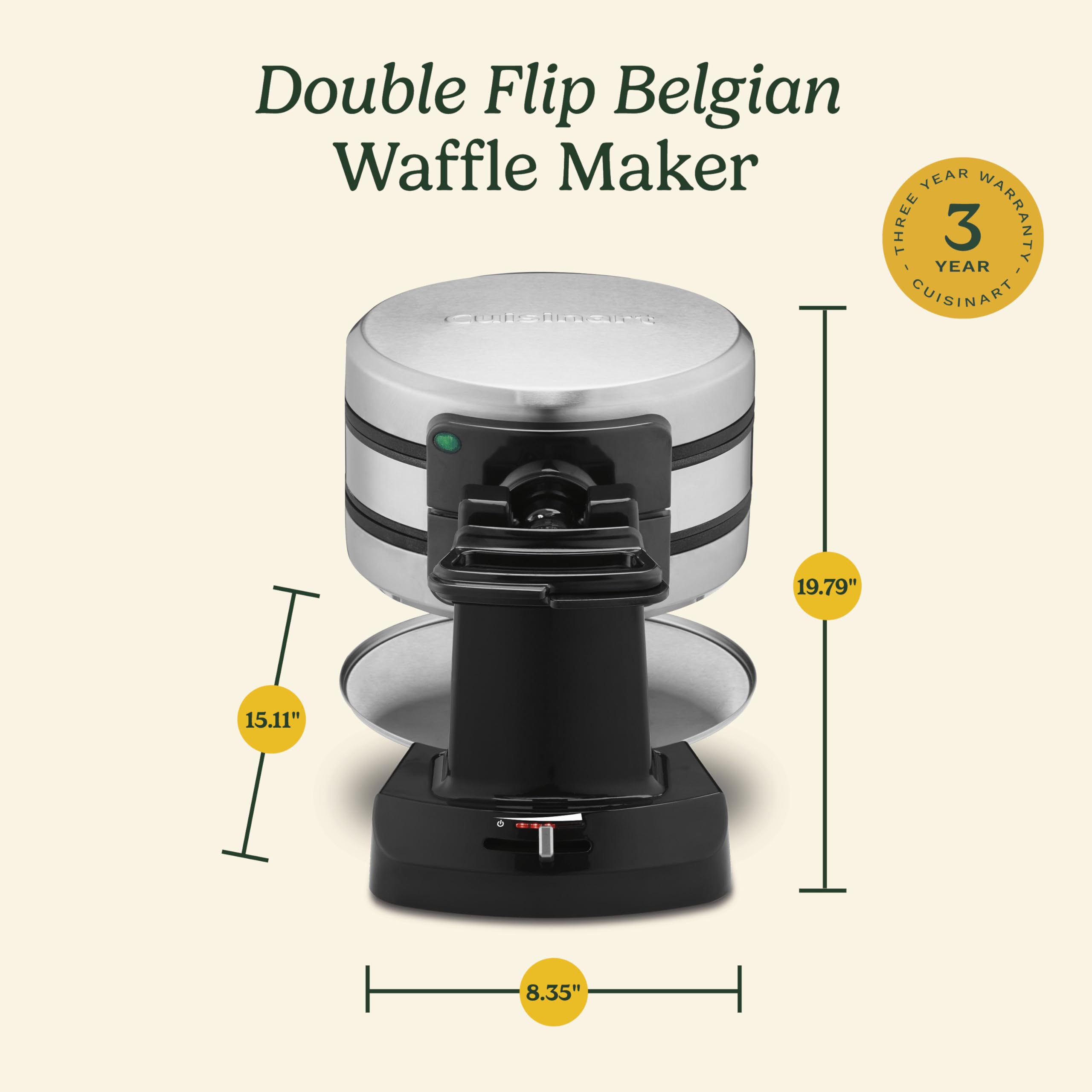 Foto 7 pulgar | Máquina Para Hacer Gofres Cuisinart Waf-f40 Con Doble Tapa, 1400 W, Color Negro Y Inoxidable - Venta Internacional.
