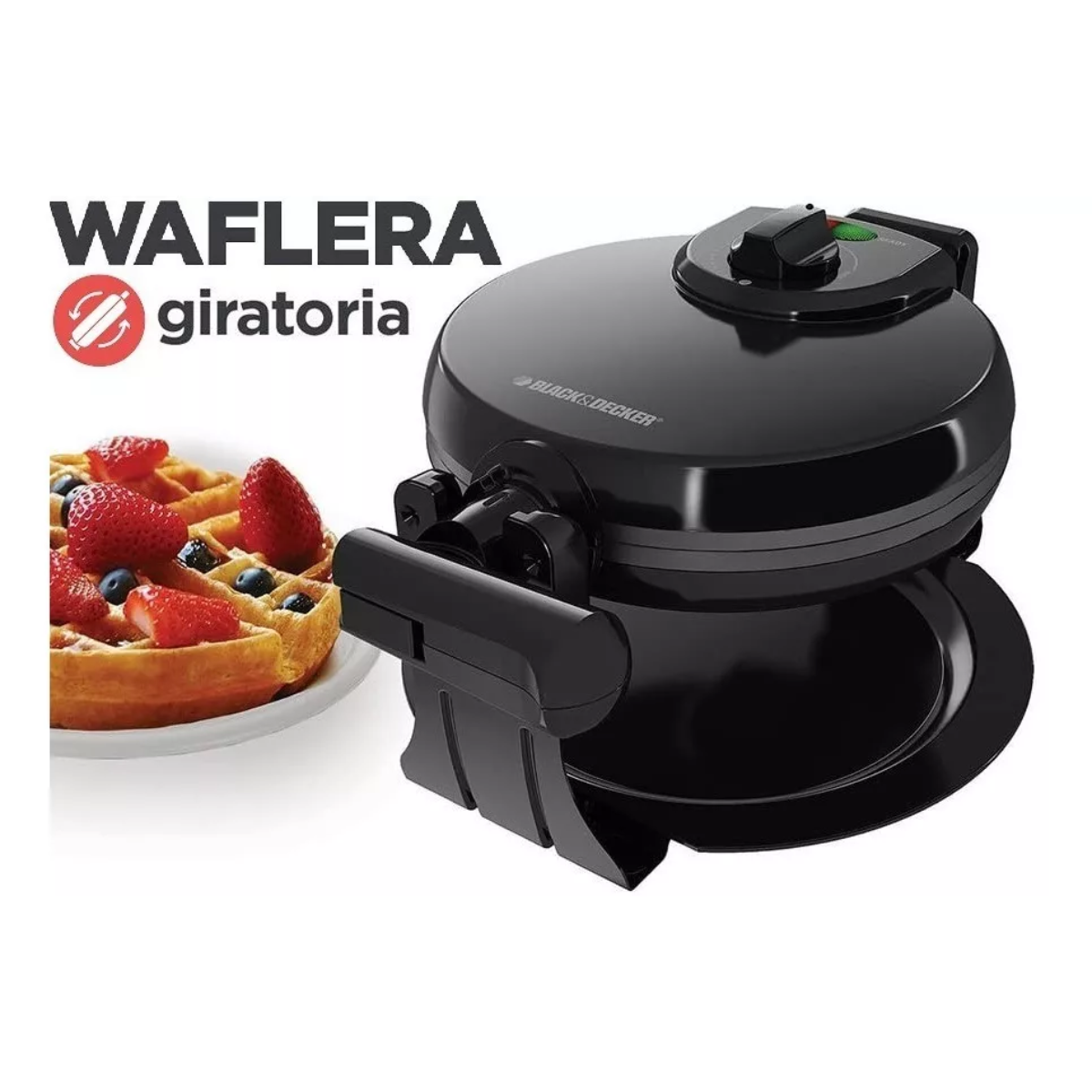 Foto 6 pulgar | Waflera Black and Decker Wm1000b Rotativa Belga Negro